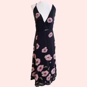Floral Black and Pink Women's Dress